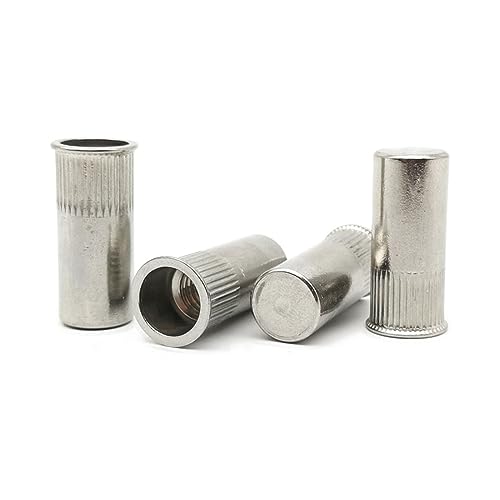 Nietmuttern mit Flachkopfgewinde, abgedichtete Nietmuttern mit Flach-/Senkkopf, SUS304-Gewindeeinsatzmutter, Flachkopf-Nietmuttern mit Rändelung(30pcs-Countersunk M10*25) von Cherrii