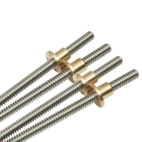 Trapezstange for 3D-Drucker, T10-Leitspindel aus Edelstahl for CNC-3D-Drucker, Länge 100–1000 mm, Steigung 2 mm, 2 4 8 10 12 mm, Trapezspindelschraube und Mutter, 1 Stück(Lead 10mm,550mm) von Cherrii