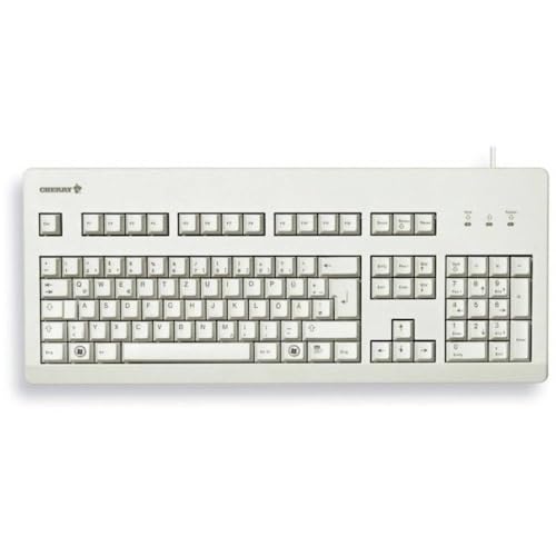 CHERRY G80-3000, Kabelgebundene Mechanische Tastatur, Deutsches Layout (QWERTZ), USB-Anschluss, Robust, Programmierbare Tasten, MX BLUE Switches, Hellgrau CHERRY G80-3000, Kabelgebundene Mechanische Tastatur, Deutsches Layout (QWERTZ), USB-Anschluss, Robust, Programmierbare Tasten, MX BLUE Switches, Hellgrau von CHERRY