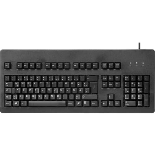 CHERRY G80-3000, Kabelgebundene Mechanische Tastatur, Deutsches Layout (QWERTZ), USB-Anschluss, Robust, Programmierbare Tasten, MX BLACK Switches, Schwarz von CHERRY
