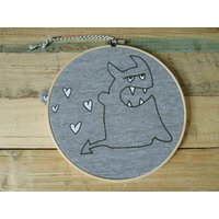 stickrahmen Mit Siebdruck, Teufel stickrahmen Mit Siebdruck, Teufel von CherryBombBerlin