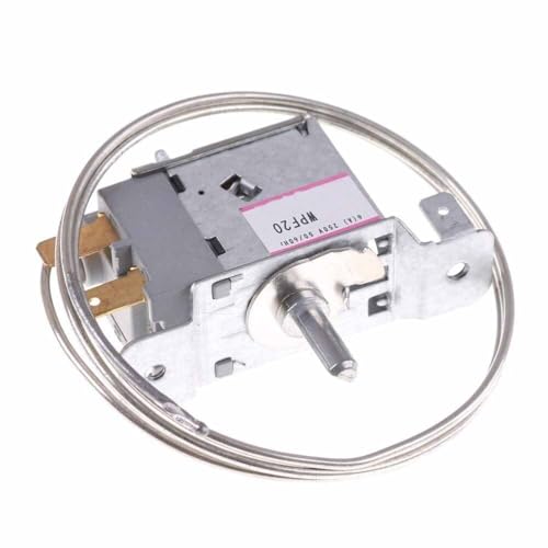 Cherrynight 1PC Kühlschrankthermostat 1200mm AC 220V 6A 2 Pin WPF-20 Anschlüsse Gefrierschrank Kühlschrankthermostat mit Metallkabel Steckdosen und Zubehör von Cherrynight