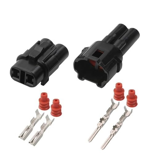 Cherrynight 2/10/20/50 Sets 2-Pin Sumitomo Auto Wasserdichter Kabelbaum Männlich Weiblich Grau Wasserdichter Stecker 6187-2311 6180-2321 (Color : 2p Female Male B, Size : 2 Sets) von Cherrynight
