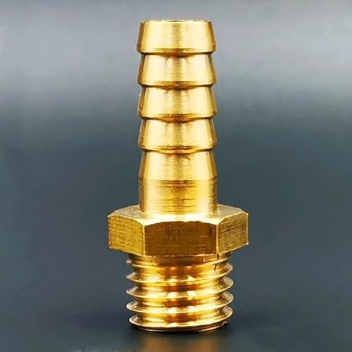XIAOLIN 1 Stück Messingrohrverschraubung M16 M18 M20 Metrisches Außengewinde auf 8 mm 10 mm 12 mm Schlauchtülle Messingrohrverschraubung Koppler-Stecker-Adapter (Color : M16x1.5 to 8mm, Size : 1PC) von Cherrynight