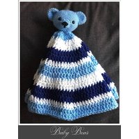 Gehäkelte Bärin Kuscheldecke Lovey, Baby Sicherheitsdecke, Perfektes Geschenk Zur Geburt, Streifen von CherrysCustomDesigns