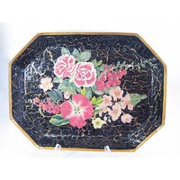 Decoupage Blumentablett Handbemaltes Dekoratives Tablett Aus Pappmache Decoupage Blumentablett Handbemaltes Dekoratives Tablett Aus Pappmache von CherylPetersonDesign