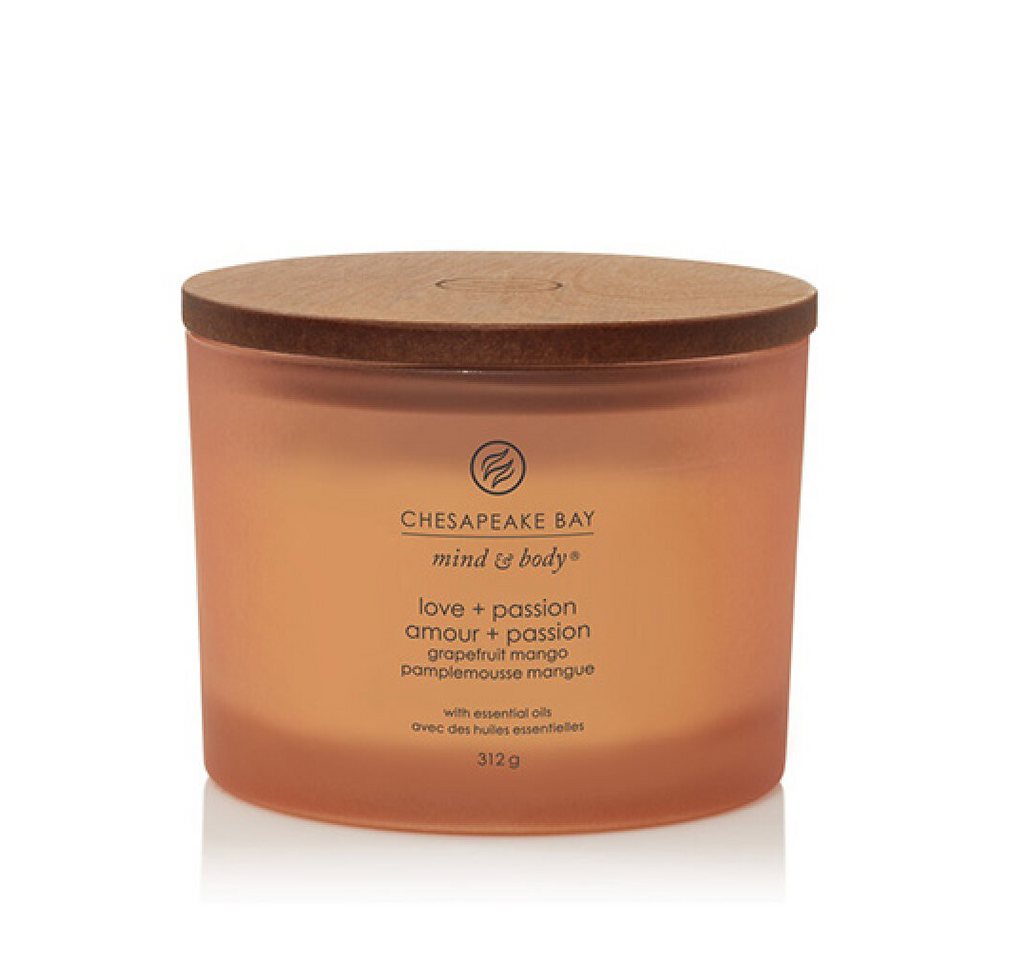 Chesapeake Bay Duftkerze Love + Passion Duftkerze mit 3 Dochten 312 g von Chesapeake Bay
