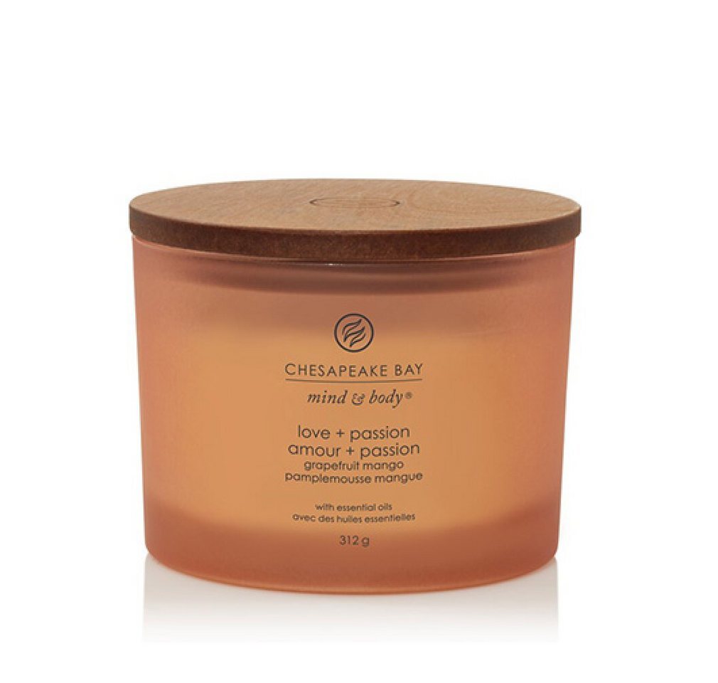 Chesapeake Bay Duftkerze Love + Passion Duftkerze mit 3 Dochten 312 g von Chesapeake Bay