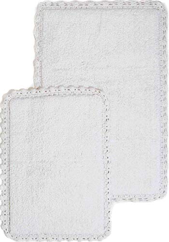 Chesapeake Badteppich-Set, gehäkelt, 53,3 x 86,4 cm und 43,2 x 61 cm, Weiß Chesapeake Badteppich-Set, gehäkelt, 53,3 x 86,4 cm und 43,2 x 61 cm, Weiß von Chesapeake