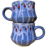 Kornblumen Blau Send in The Clowns Tasse - Handbemalte Keramik Einzeln Verkauft 14Oz von ChesapeakeDesignsCo