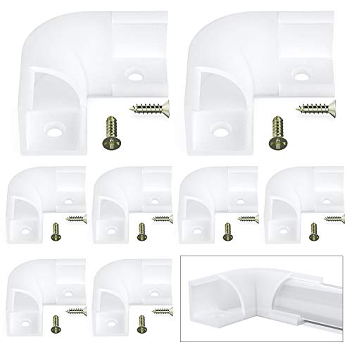 Chesbung 8Pcs Innenwinkel 45 Grad Eckverbinder für V Form LED Aluminium Profil Kanal Schiene Eckprofil (ASIN: B07PSN77DY, B07PRJ95YD, B07KR62KKT, B0BVVSHWCM, B08NWLXPMC), Inklusive Schrauben von Chesbung