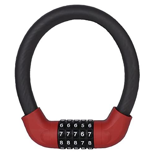 Chesoon Kombinierbare Drahtverriegelung Verdickte verdrillte Stahlseilsperre Rückstellbare 5-stellige Passwort Staubdichte, wasserdichte PVC-Schutzbeschichtung 15,7 "Standard rote Version von Chesoon