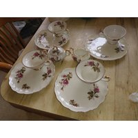 11-Teiliges Porzellan-Teetassen - Und Teller-Set Mit Blumenmuster Goldrand. Kostenloser Versand in Den Usa von ChestnutHillExchange