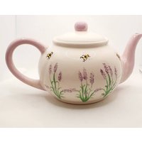 Handbemalte Teekanne - Lavendel Bienen Personalisierte Muttertagsgeschenk Geschenk Für Großeltern Teeliebhaber von CheviotCeramics