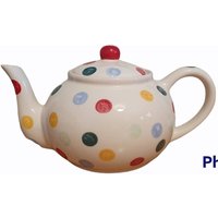 Maßgeschneiderte Handbemalte Teekanne - Personalisierte Muttertagsgeschenk Geburtstagsgeschenk Polka Dot Design, Emma Bridgewater Inspiriert von CheviotCeramics
