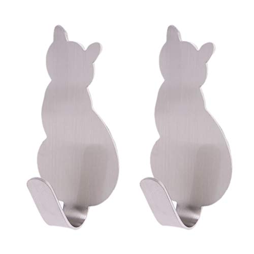 Chevnzev 2pcs Für Katze Schwanzförmige Dekorative Edelstahl Wall Tür Kleidung K Haken Duschwand Chevnzev 2pcs Für Katze Schwanzförmige Dekorative Edelstahl Wall Tür Kleidung K Haken Duschwand von Chevnzev