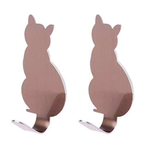 Chevnzev 2pcs Für Katze Schwanzförmige Dekorative Edelstahl Wall Tür Kleidung K Haken Duschwand Chevnzev 2pcs Für Katze Schwanzförmige Dekorative Edelstahl Wall Tür Kleidung K Haken Duschwand von Chevnzev