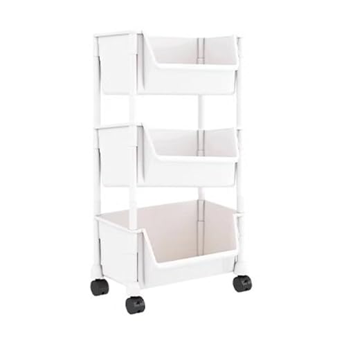 Chevnzev Praktischer Rollspeicherwagen Easy Access Open Mobile Storage Organisatoren Rack Mit Rädern Und Seitenhaken von Chevnzev