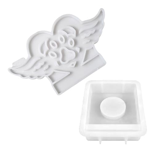 Kerzenbasis Gypsum Formen Kerzenhalter Schimmelpilze Herzflügelförmige Desktop Ornament Silikonform Praktischer Schmuck Werkzeug von Chevnzev