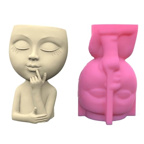 Lady Head Vase Form Epoxy Formen Kleine Blumentöpfe Silikonform Sukkulenten Aufbewahrung Form Office Dekorationen Schmuckwerkzeuge Herstellen Werkzeuge von Chevnzev