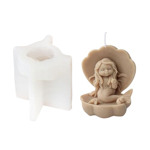 Chevnzev Meerjungfrau Prinzessin Kerze Silikonform Handgefertigte Ozeanputz Epoxidharzform Gipsform Desktop Dekoration Silikonformen Zum Backen Chevnzev Meerjungfrau Prinzessin Kerze Silikonform Handgefertigte Ozeanputz Epoxidharzform Gipsform Desktop Dekoration Silikonformen Zum Backen von Chevnzev
