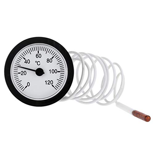 Professionelles Zifferblatt Thermometer Kapillar Temperaturmesser 0-120 ℃ Wasser Und Öl Mit 1M Sensor Druckanzeige von Chevnzev