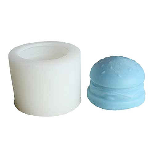 Chevnzev Silikonhandwerksform Seife Schimmel Hamburger Form Duft Kerze Schimmelpilzseife Herstellung Von Formen Händezubehör Hamburgerform von Chevnzev