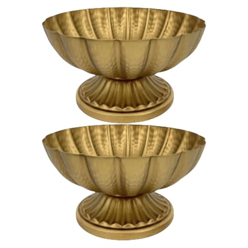 Stilvolle Blumenvasen Für Tischplatten Set Aus 2 Kleinen Eisenkompottschalen Mit Elegantem Charme Für Hochzeitsvorräte Und Event Blumentöpfe von Chevnzev