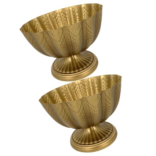 Stilvolle Blumenvasen Für Tischplatten Set Aus 2 Kleinen Eisenkompottschalen Mit Elegantem Charme Für Hochzeitsvorräte Und Event Blumentöpfe von Chevnzev