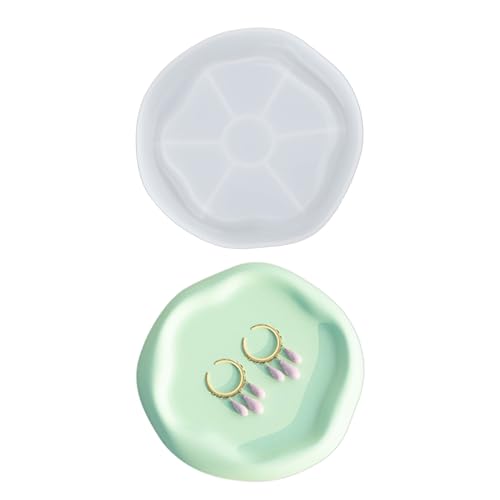 Unregelmäßige Schale Silikonform Herz Roundschale Gips Zementform Schmuck Schmuck Tablett Epoxidharz Formen Home von Chevnzev