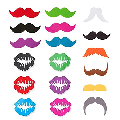 Weinglas Marker Set Von 18 Lippen Bart Silicon Getränkglas Charms Tags Identification Cup Labels Schilder Für Party Accessoires Weinmarkierungen Lustig von Chevnzev