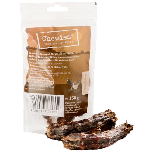 Chewies Hühnerhals Kauspaß - 150 g - Natürlicher Kausnack für Hunde - Schonend getrocknet & ohne Zusatzstoffe - Hundesnack vom Huhn von Chewies