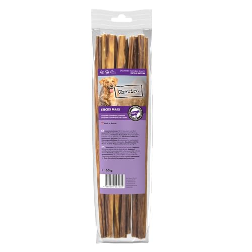 Chewies Sticks Maxi Rind Kaustangen - Hundeleckerli für große und kleine Hunde, wie Spaghetti Leckerlie Hundesnacks von Chewies