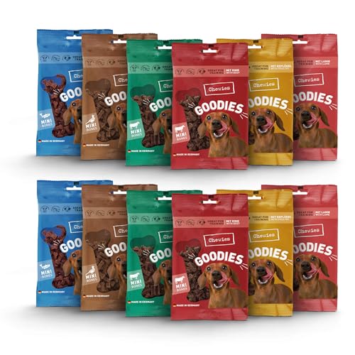 Chewies Training MINI Snacks Hunde-Leckerli Probier-Paket - gesunde Hunde-Leckerlis ohne Zucker, ideal als Belohnung & Motivation im Hundetraining geeignet, Made in Germany (12 x 125g) von Chewies