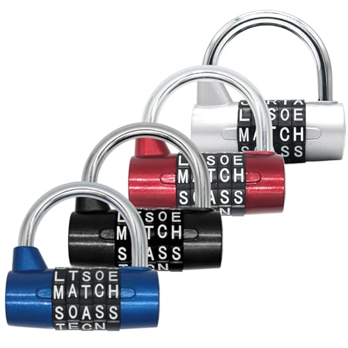 4 Stück 5-Buchstaben-U-Typ-Zahlenschloss für Fitnessstudios, Schulen, mehr, Qualitätssicherung, verstellbarer Code, rostfrei, erhältlich in Blau, Rot, Silber, Schwarz 4 Stück 5-Buchstaben-U-Typ-Zahlenschloss für Fitnessstudios, Schulen, mehr, Qualitätssicherung, verstellbarer Code, rostfrei, erhältlich in Blau, Rot, Silber, Schwarz von Chewtoyo