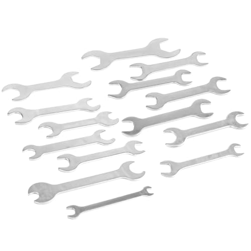 Chewtoyo Gabelschlüssel-Set, 14 Größen, 1/4 bis 1-1/16, 5,5 mm bis 24 mm, Doppelkopf, robuster Stahl für Wartung Chewtoyo Gabelschlüssel-Set, 14 Größen, 1/4 bis 1-1/16, 5,5 mm bis 24 mm, Doppelkopf, robuster Stahl für Wartung von Chewtoyo