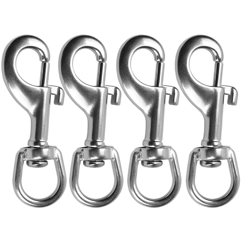 Karabinerhaken in Marinequalität, korrosionsbeständig, drehbare Clips, ideal für Tauchausrüstung, Haustierleinen, Außenbereich, 316 Edelstahl, Einzel- und Doppelendhaken, 4 Stück Karabinerhaken in Marinequalität, korrosionsbeständig, drehbare Clips, ideal für Tauchausrüstung, Haustierleinen, Außenbereich, 316 Edelstahl, Einzel- und Doppelendhaken, 4 Stück von Chewtoyo