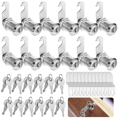 Nockenschlösser, gleichschließend, 3,8 cm, Zinklegierung, Ersatzschloss für Schränke, Briefkästen, Wohnmobile und Werkzeugkästen, passend für Paneele bis zu 2,5 cm, 12 Stück Nockenschlösser, gleichschließend, 3,8 cm, Zinklegierung, Ersatzschloss für Schränke, Briefkästen, Wohnmobile und Werkzeugkästen, passend für Paneele bis zu 2,5 cm, 12 Stück von Chewtoyo