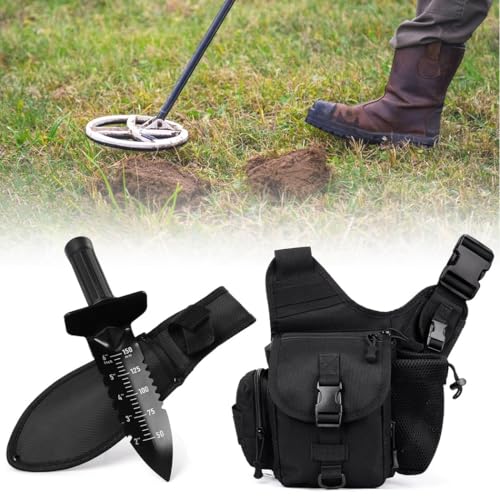Schwerlast Kelle Schaufel für Metalldetektor mit Tasche, Scheide Graben Garten Doppel Stabil Detektor Bagger für gezahnt mit Schatzsuche Schaufeltasche Camping Werkzeug mit Landschaftsbau Jagd von Chewtoyo