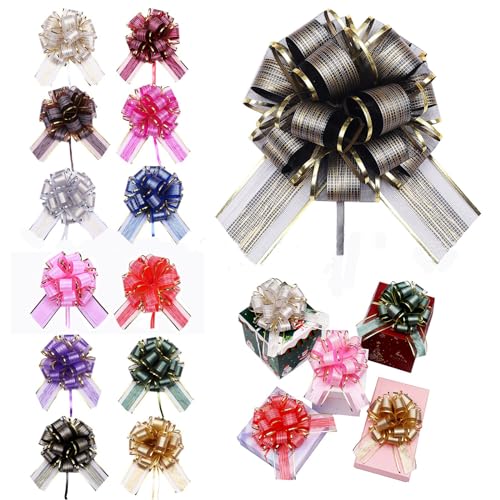 Chexin Große Geschenkschleife, 12 Stücks Bunt Geschenk Schleife mit Metallische Geschenkbänder, Ziehschleife ø 18cm, Pull Bögen, Dekoschleifen für Basteln Verpacken Hochzeit Geburtstag Weihnachten Chexin Große Geschenkschleife, 12 Stücks Bunt Geschenk Schleife mit Metallische Geschenkbänder, Ziehschleife ø 18cm, Pull Bögen, Dekoschleifen für Basteln Verpacken Hochzeit Geburtstag Weihnachten von Chexin