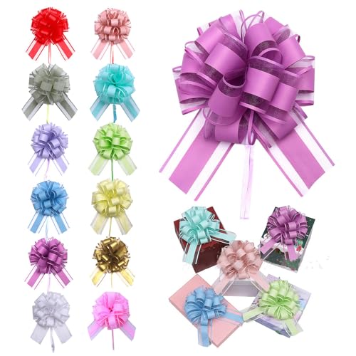 Große Geschenkschleife, 12 Stücks Bunt Geschenk Schleife mit Metallische Geschenkbänder, Gift Bows Large, Ziehschleife ø 18cm, Pull Bögen, Dekoschleifen für Verpacken Hochzeit Geburtstag Weihnachten Große Geschenkschleife, 12 Stücks Bunt Geschenk Schleife mit Metallische Geschenkbänder, Gift Bows Large, Ziehschleife ø 18cm, Pull Bögen, Dekoschleifen für Verpacken Hochzeit Geburtstag Weihnachten von Chexin