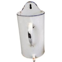 Vintage Französisch Emaillierte Metall Irrigator Krug Container Wand Hängende Loch Blume Pflanzer Behandelt Spout C 1920Er Jahre - 30Er/Chez Rai von ChezRai