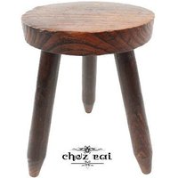 Vintage French Found Holz Rund Drei Beinigen Hocker Bauernhaus Pflanzenständer Flurständer Display Housewarming Geschenk Scheunenhütte/Chez Rai von ChezRai