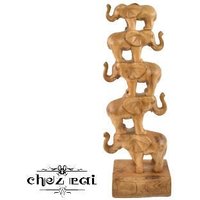 Vintage Geschnitzte Holz Stapel Elefant Regal Figur Skulptur Gestapelt Tier Statue Geschenkidee/Chez Rai von ChezRai