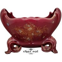 Vintage Große Keramik Übertopf Cache Topf Jardiniere Indoor Glühbirne Vase Raum Dekor Regalständer Geschenkidee/Chez Rai von ChezRai