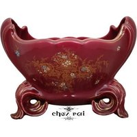 Vintage Große Keramik Übertopf Cache Topf Jardiniere Indoor Glühbirne Vase Raum Dekor Regalständer Geschenkidee/Chez Rai von ChezRai