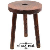 Vintage Holz Tabouret Hocker Dreibeinige Pflanze Stand Melken Sitz Stuhl Bauernhaus Rustikale Scheune Cottage Flur Eintritt/Chez Rai von ChezRai