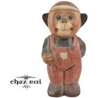 Vintage Holz Teddy Bär Geschnitzt Geschenk Schuljunge Dekor Regal Display Kinderzimmer/Chez Rai von ChezRai