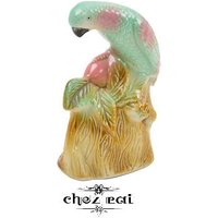 Vintage Keramik Papagei Sittich Figur Ornament Made in Brasilien Bunten Vogel Regal Display Geschenk Idee Signiert C 1960/Chez Rai von ChezRai