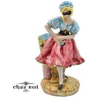 Vintage Keramik Vase Pflanzer Display Stück Maskierte Mädchen Zimmer Dekor Regal Hand Bemalt Macher Mark Italien Geschenkidee/Chez Rai von ChezRai